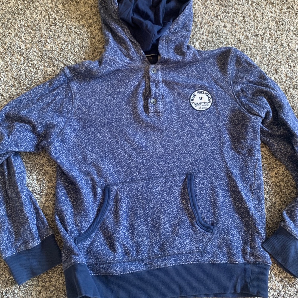 🔊 Unisex blue True Religion hoodie